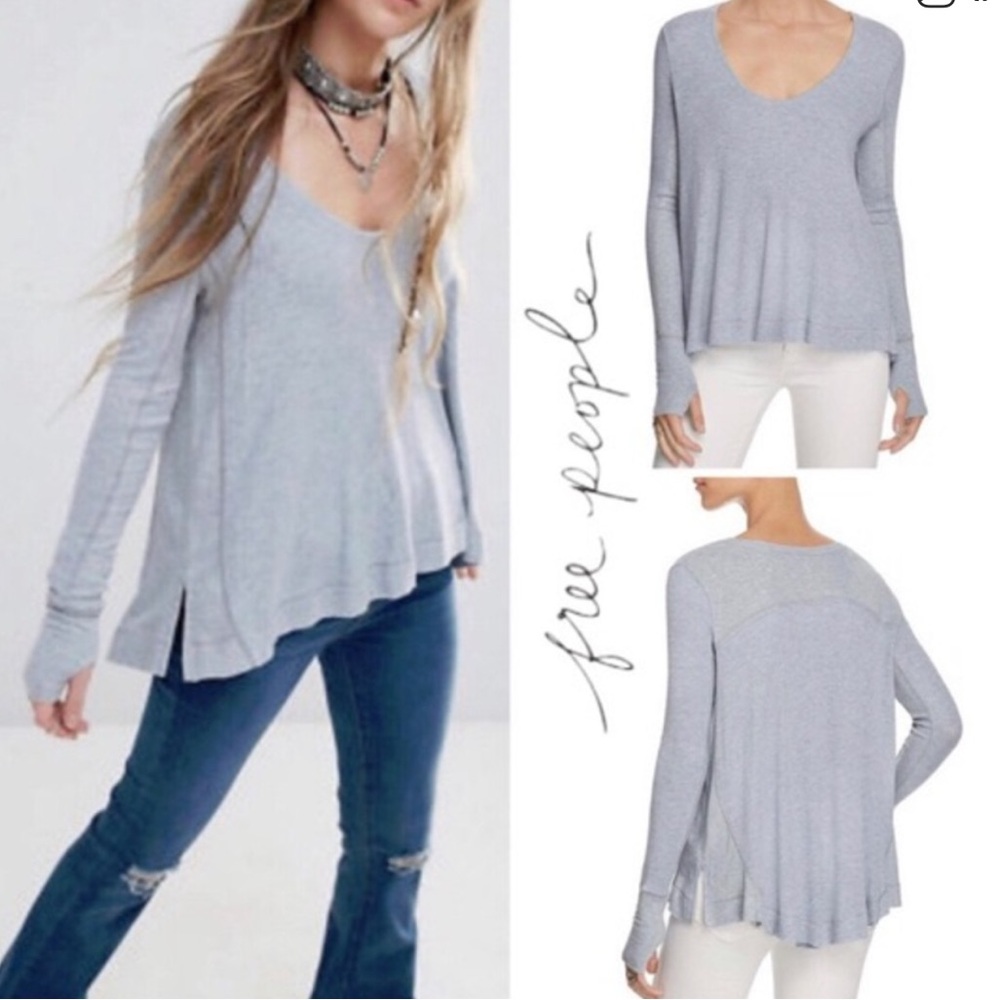 Free People We the Free Blue Malibu Thermal Top size medium